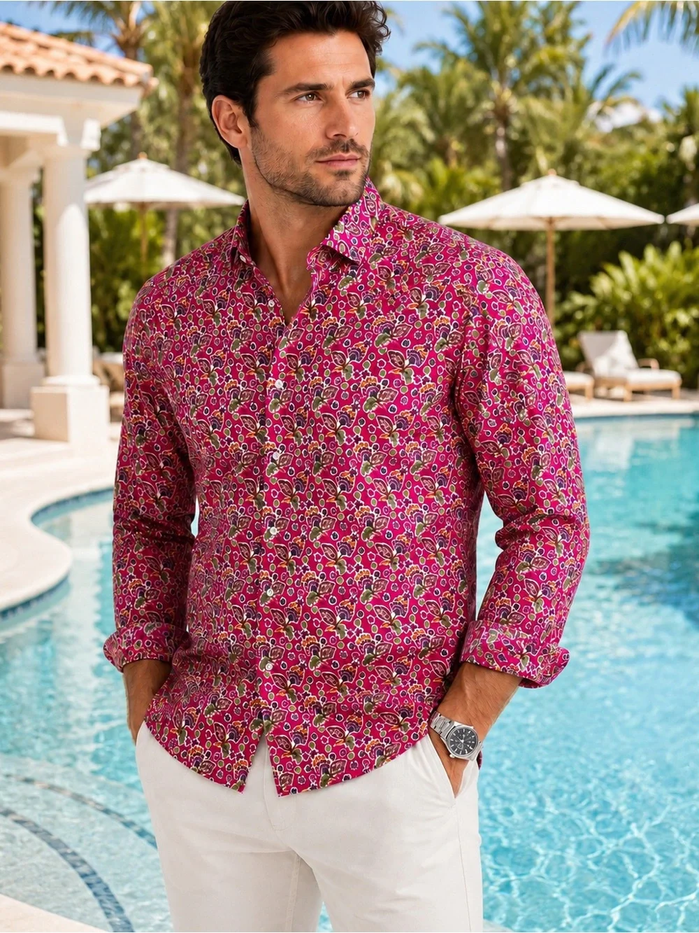 🔥 Polo Ralph Lauren Regent Custom Fit Floral Paisley Shirt XL 17 Button Down